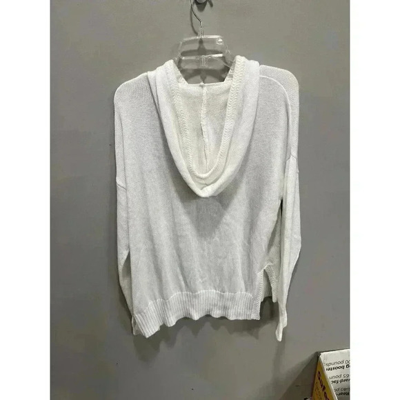 NWT Laundry by Shelli Segal Women's Large White Pullover Hooded Sweater Holiday - Picture 5 of 5